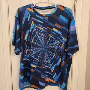 Geometric Tunnel Graphic T-Shirt – 5XL – 100% Polyester